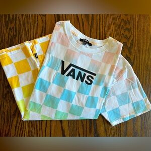 Vans checkered unisex tshirt- pastel rainbow